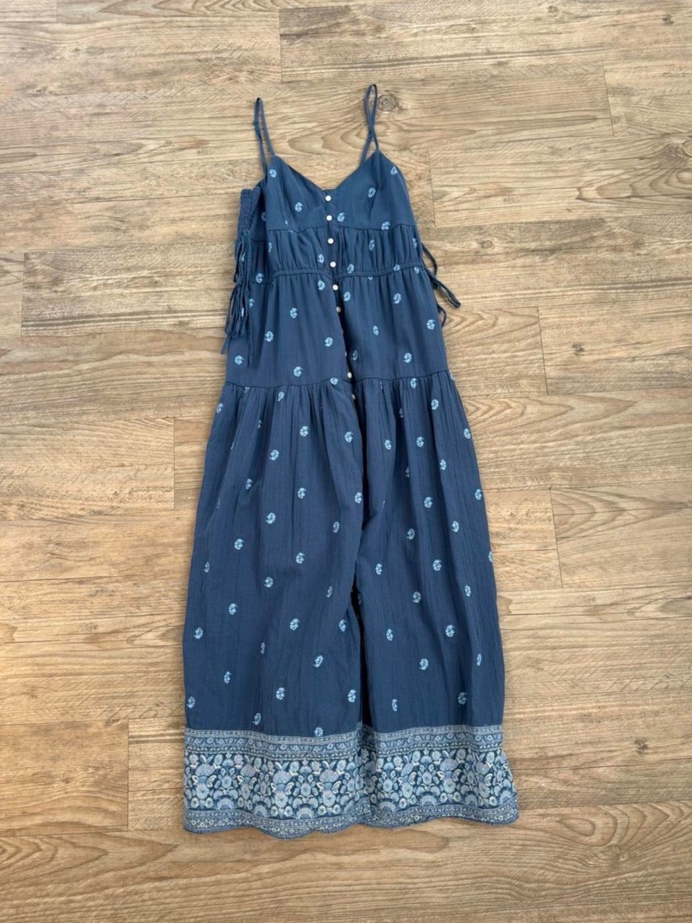 American Eagle Navy Smocked Strap Dress